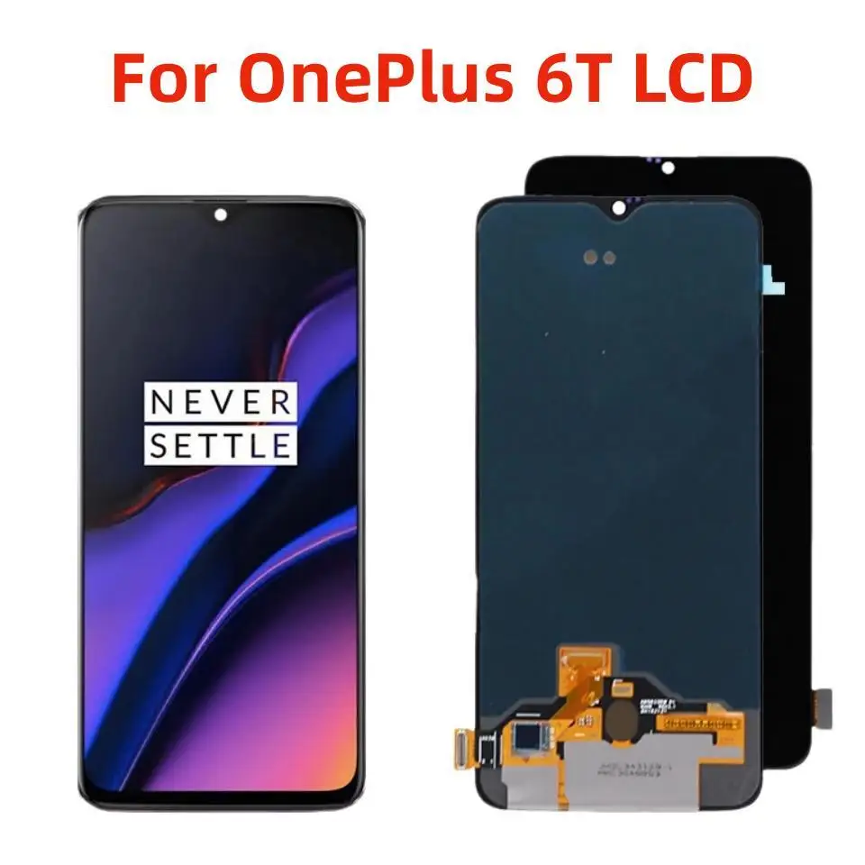 

Original AMOLED / TFT Black 6.4 " For OnePlus 6T 1+ 6t A6010 A6013 LCD DIsplay Touch Screen Digitizer Assembly Replacement