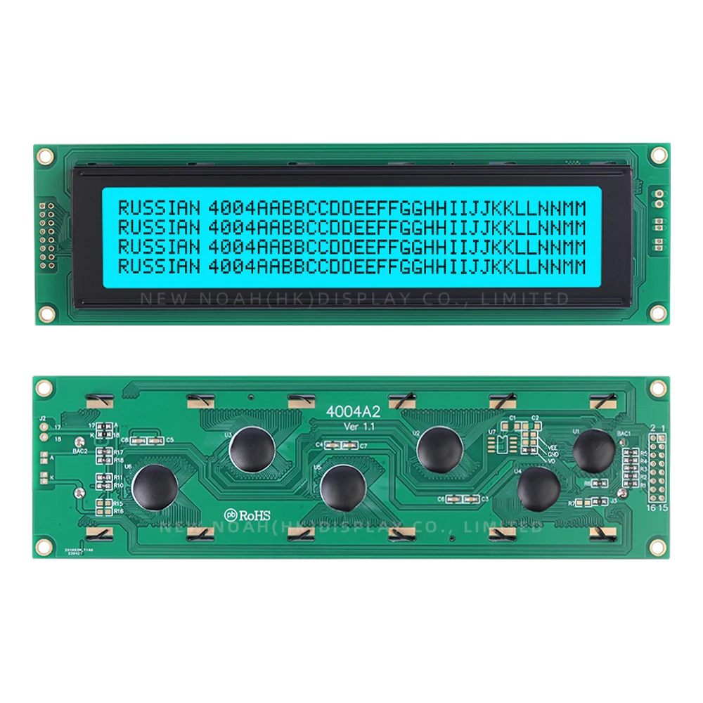 Russian Ice Blue Film Black Letters 4004A2 LED Backlight With Built-In ST7066U 2X40 4004 LCM Parallel Port