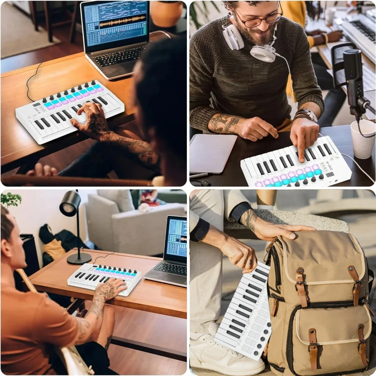 SMK-25 II M-VAVE MIDI Pad контроллер клавиатура USB Mini 25 клавиш 16 RGB барабанные колодки 8 ручек