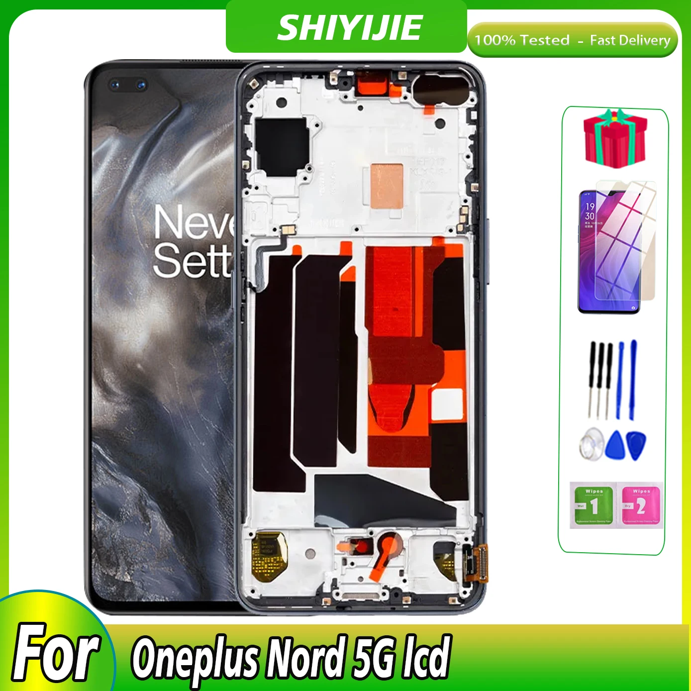 Оригинальный ЖК-дисплей для OnePlus Nord 5G AC2001 AC2003, сменный ЖК-дисплей с сенсорным экраном и дигитайзером, Высококачественная панель в сборе