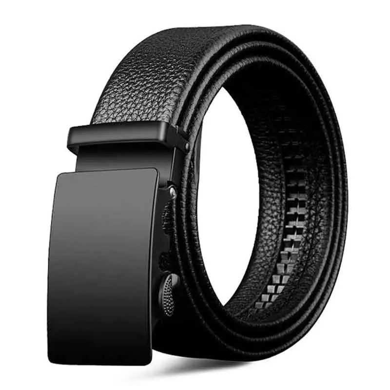 Men Belts Metal Automatic Buckle Brand High Quality Leather Belts for Men Famous Brand Luxury Work Business Strap