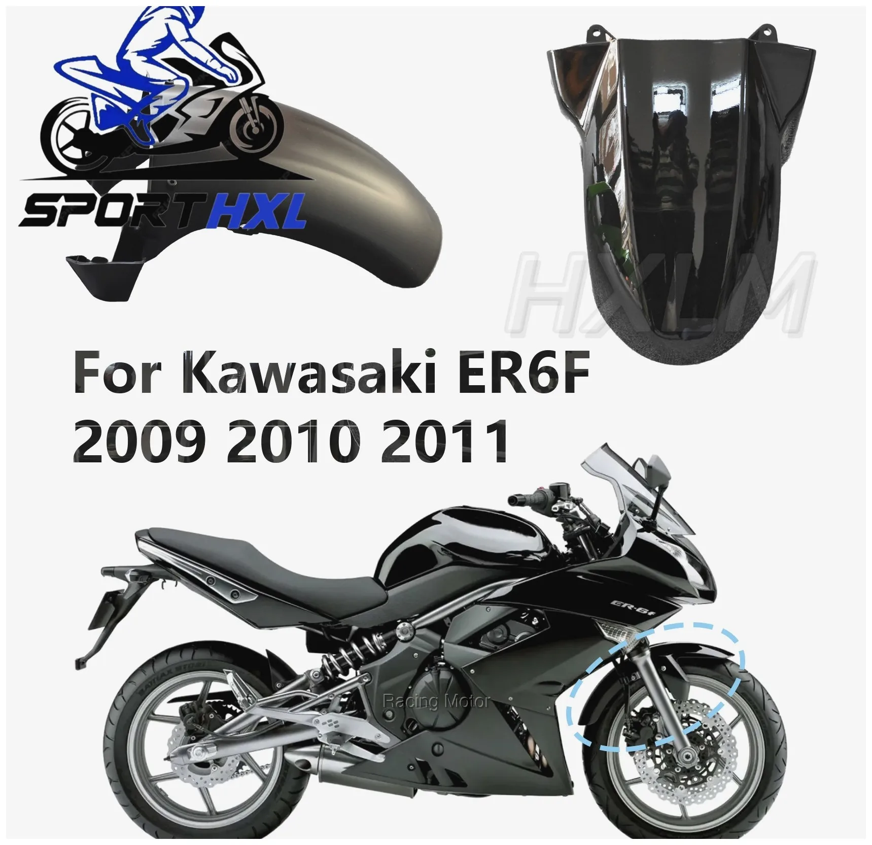 Фото Комплект обтекателей для мотоцикла - Переднее крыло для Kawasaki ER6R ER6F ER-6 ER6 R F, аксессуары для ветрового стекла, обтекатель-дефлектор №1