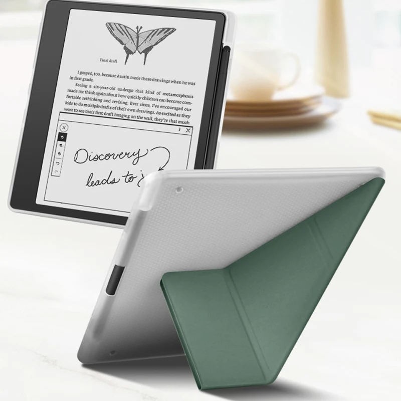 

Складная подставка для Kindle Scribe 2022 дюйма, мягкая задняя крышка из ТПУ для Kindle Scribe 10,2 с автоматическим спящим режимом/пробуждением + ручка