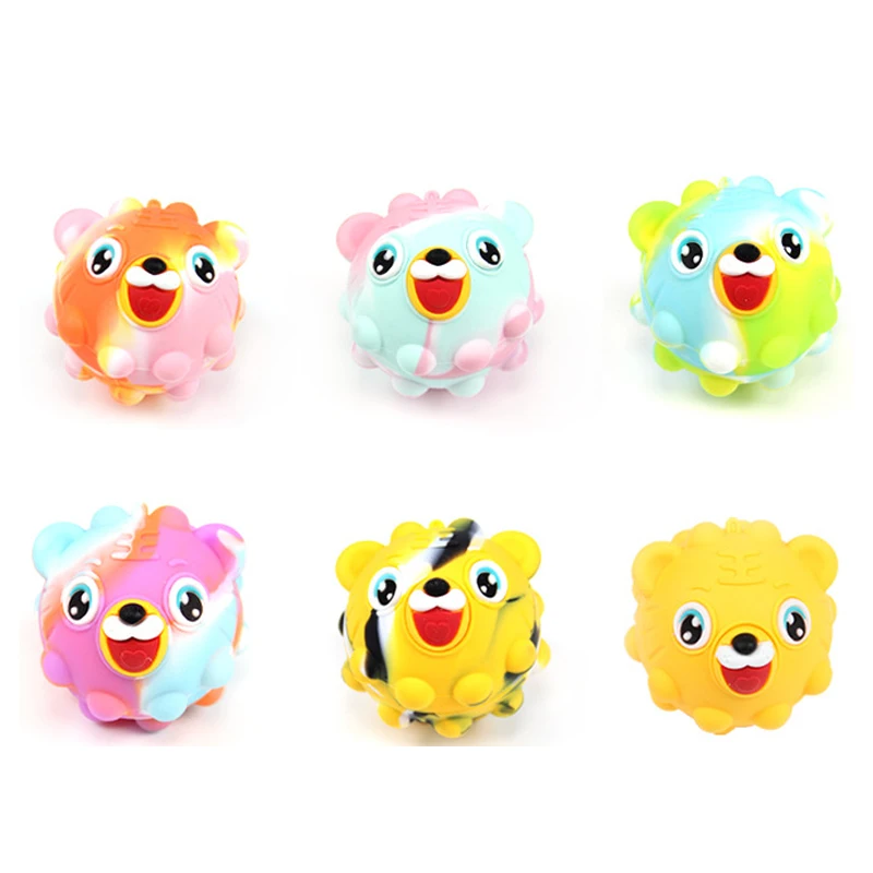 

Pop Fidget Toys It Kawaii Ball 3D Unicorn Tiger Cute Children Sensory Soft Squishy Toy for Kids Finger Squeeze Bubble Balls