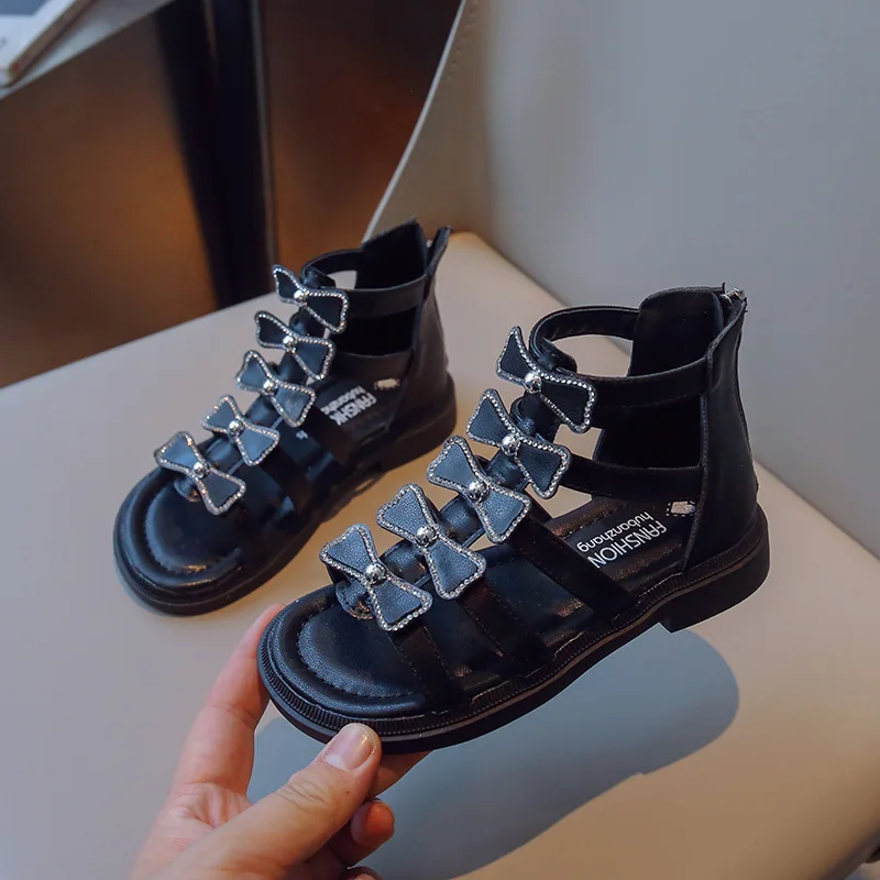 Сандалии для девочек Новинка лета 2023 детская обувь в римском стиле сандалии