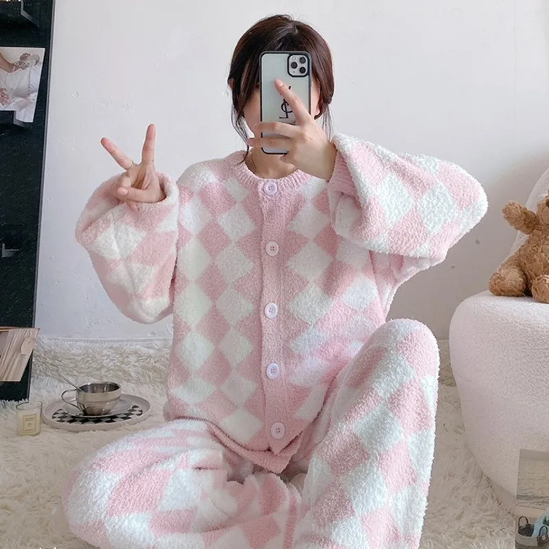 Пижама TXii Newlook с бриллиантами Женская осенне-зимняя мягкая удобная утепленная