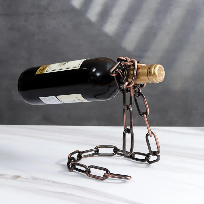 

Suspended Iron Wine Bottle Stand Bar Sculpture Gift Hanging Wine Holder Display Rack Ornaments Horse Craft Creative Decoration