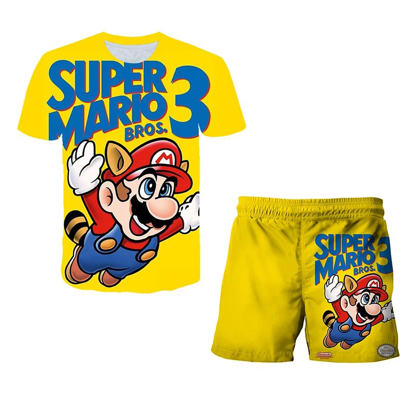 

2022New Summer Fashion 3D T-shirt Suit Boys And Girls T-shirt + Pants Clothing Suit 4-14 Years Old Children Clothing T-shirt Top