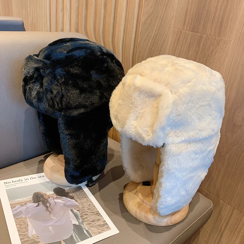 Женская зимняя утолщенная теплая шапка русские шапки корейская модная ушанка