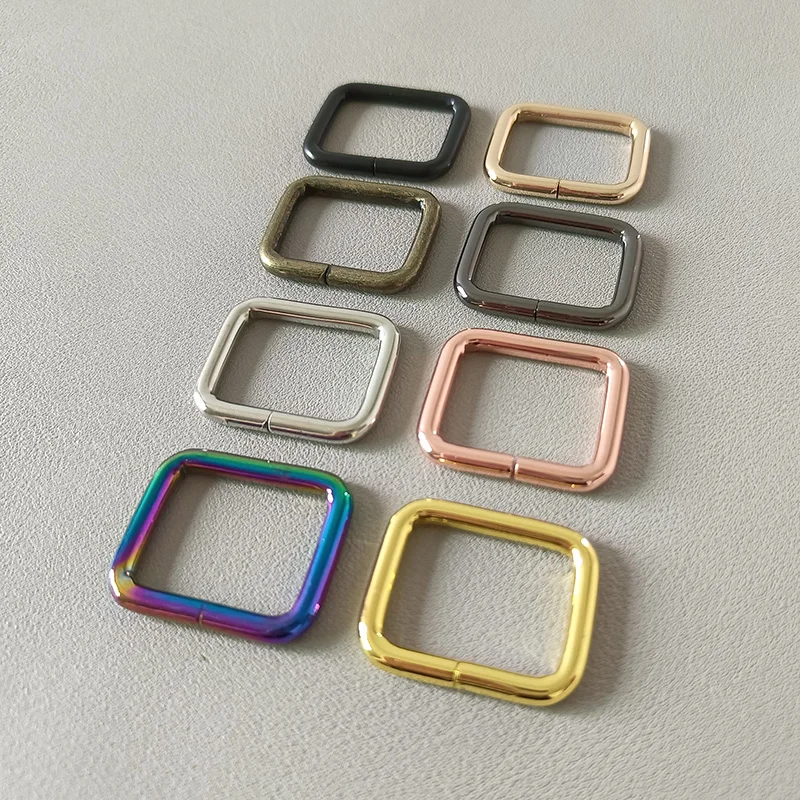 

10Pcs 25mm Webbing Metal Rectangular Buckle For Bag Backpack Strap Accessory Belt Loop Ring Dog Leads Leash Leather Craft Clasps