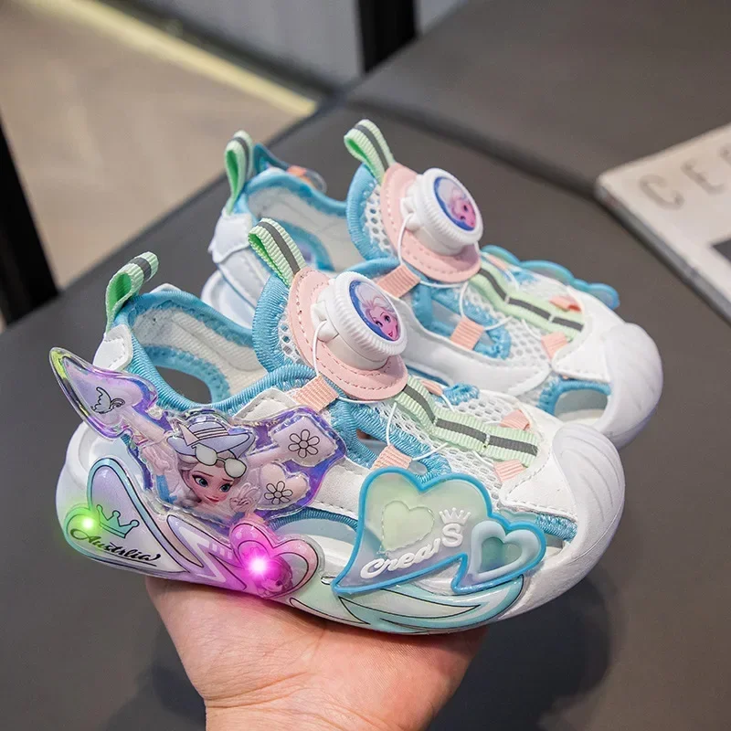 Сандалии Принцессы Эльзы Disney Frozen Для Девочек Летняя Спортивная Пляжная Обувь