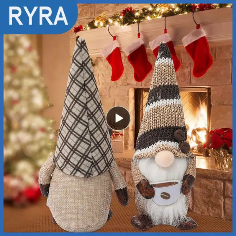 

Coffee Plush Cute Faceless Dwarf Doll Handmade Festival Ornaments Coffee Dwarf Dolls Decoration Creative