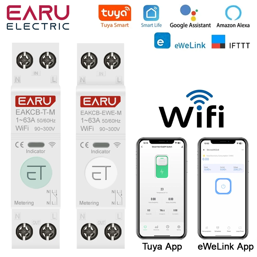 

Умный автоматический выключатель EARUELECTRIC 63A