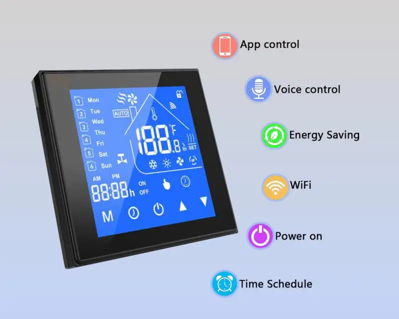 

WiFi Smart Thermostat Temperature Controller LCD Display Week Programmable Water/Electric/Boiler Heating Ewelink APP Control