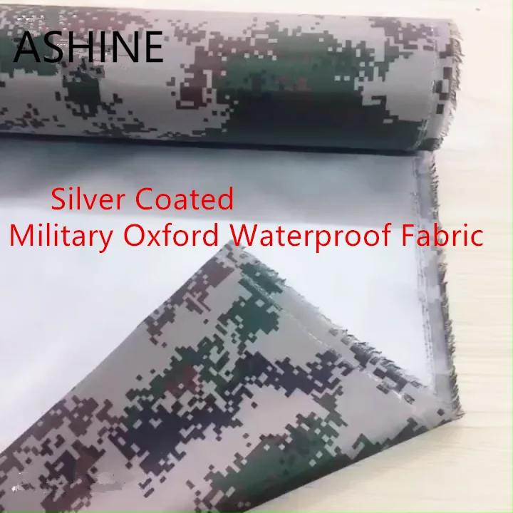 

210D Military Oxford Waterproof Fabric Upholstery Furniture Durable Table cloth Bags Canopy Tents Outdoor Silver Coated Fabric