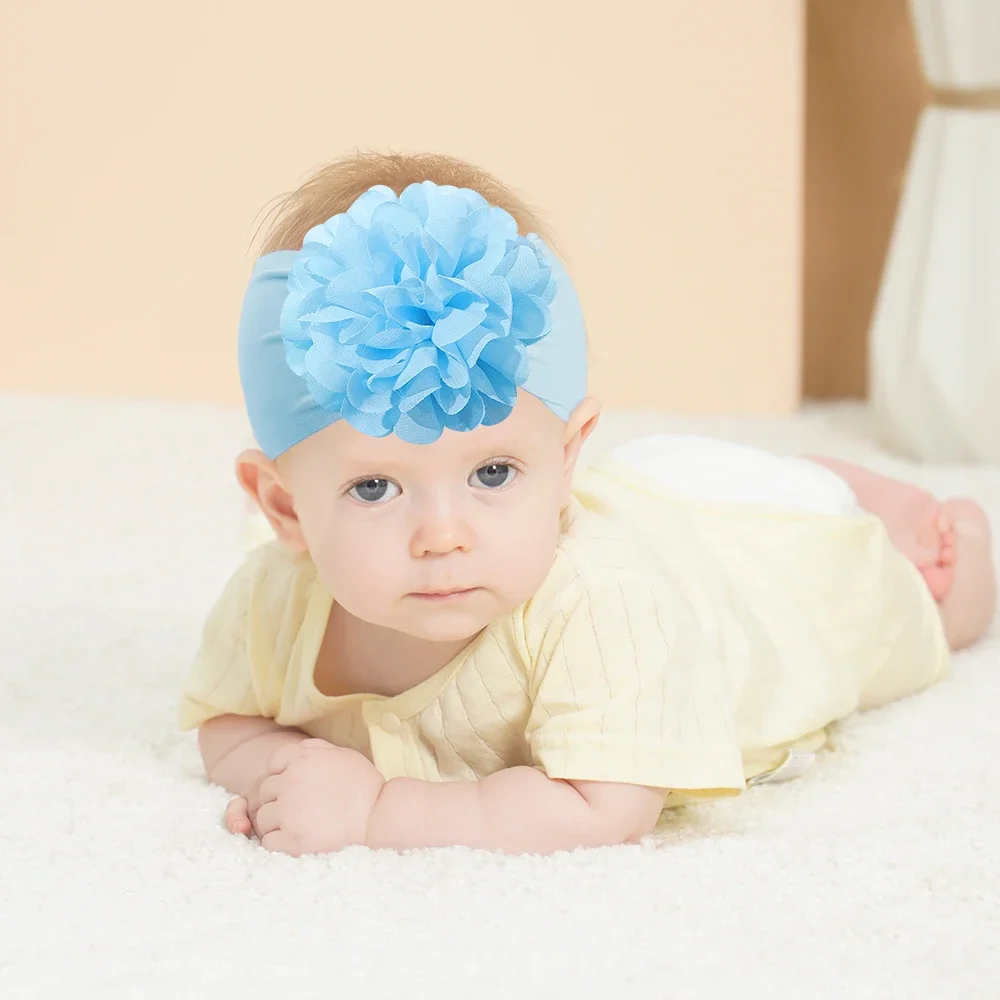 Повязка на голову с цветком для новорожденных девочек комплект из 2 больших