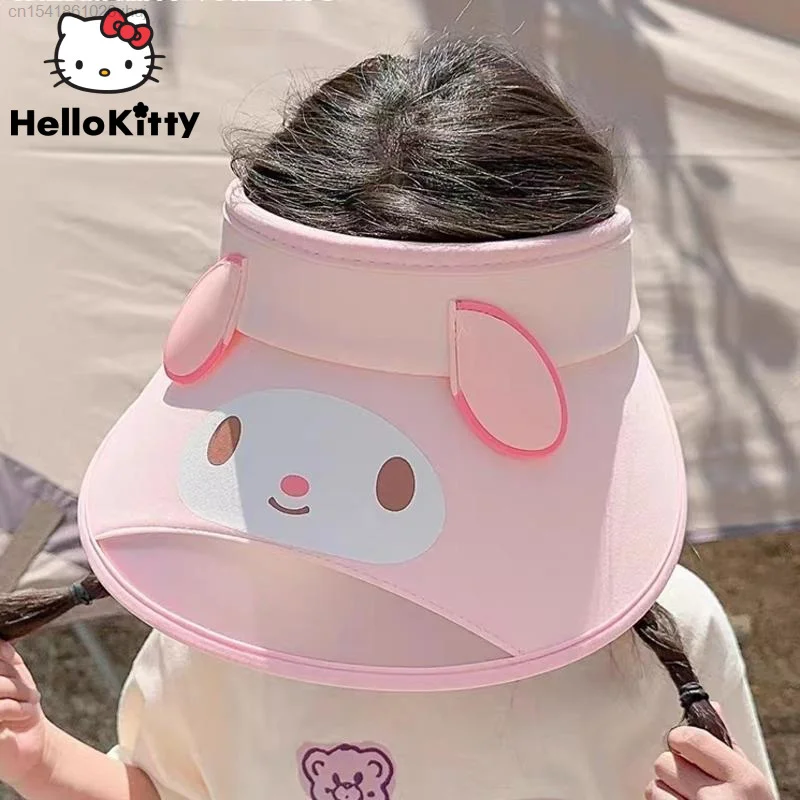 

Sanrio Kuromi My Melody Kawaii Pink Beach Hat With UV Protection Summer Accessorie Sun Cap Women Japanese Y2k Cute Sun Hat Child