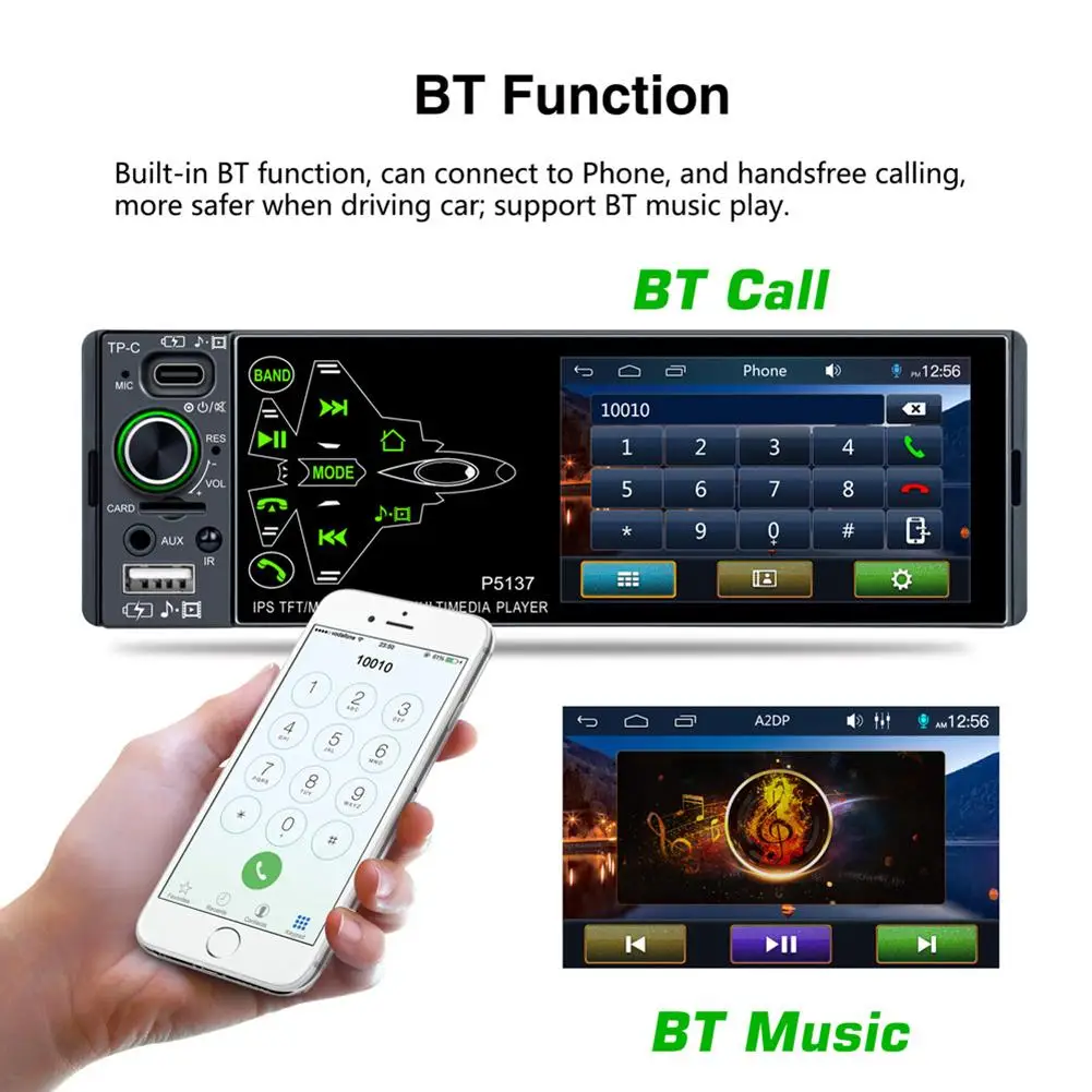 Автомобильный радиоприемник 3 8 дюйма IPS Full Touch-screen MP5 Player PM3 Bluetooth-совместимый