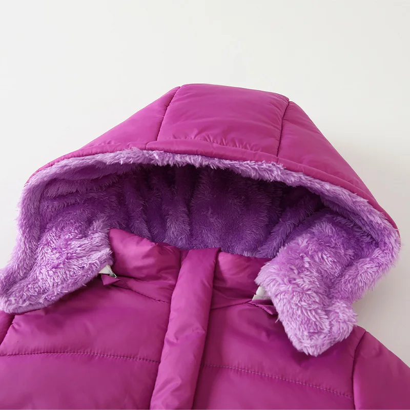 Осень-зима 2024 однотонное пальто с капюшоном для маленьких девочек женские теплые