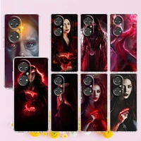 marvel scarlet witch girls for huawei p50 p40 p30 p20 lite 5g pro nova 5t y9s y9 prime y6 2019 transparent soft tpu phone case