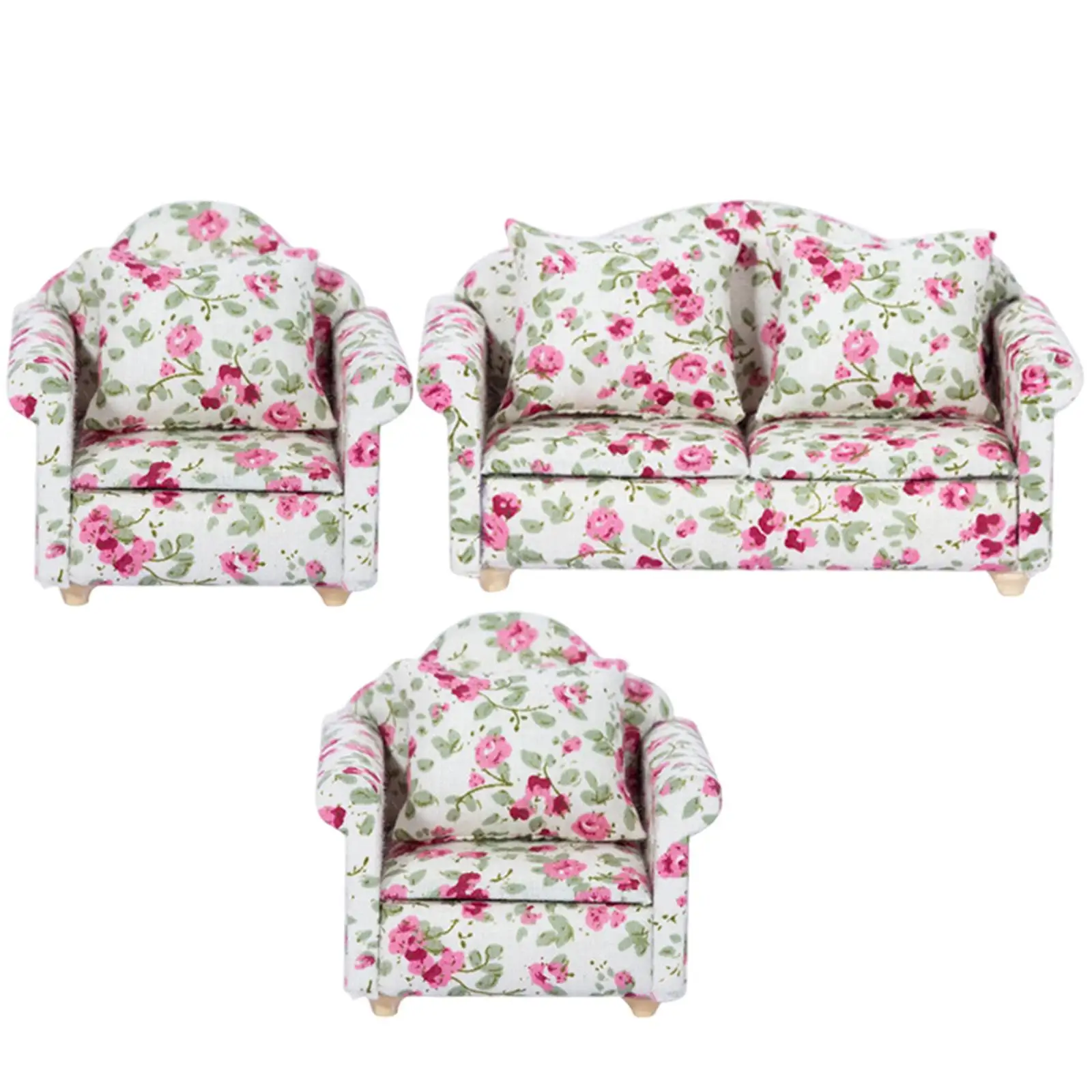 

1/12 Dollhouse Sofa Set, Dolls House Furniture Decor Dollhouse Miniature