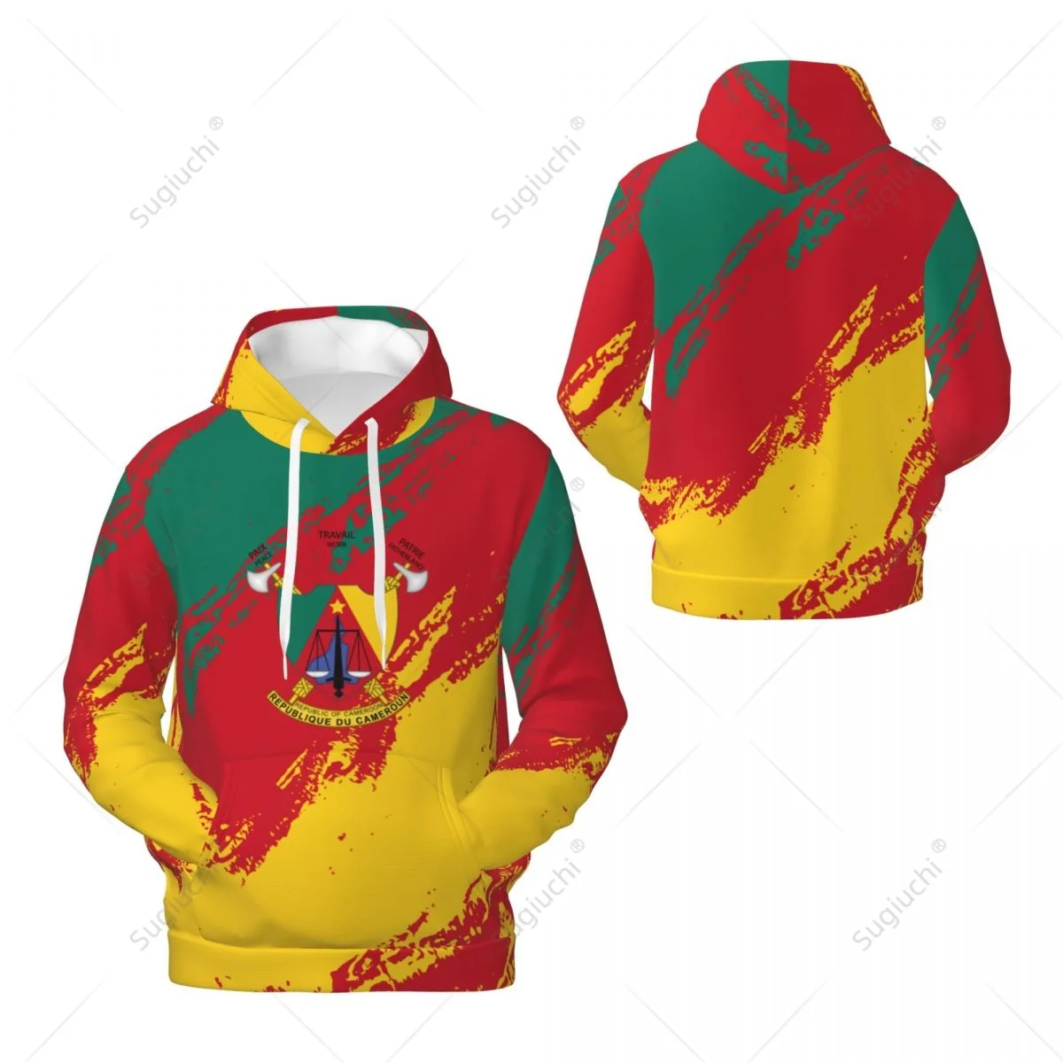 Толстовка унисекс с флагом Камеруна Повседневный пуловер 3D рисунком полиэстер