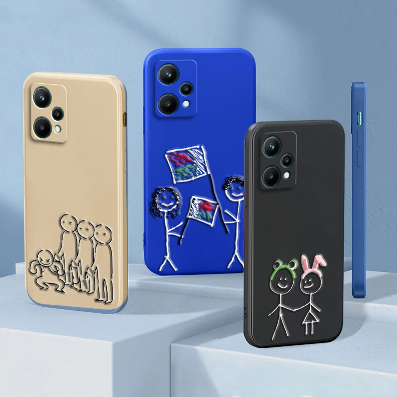 

Оригинальные милые чехлы с 3D принтом для OPPO Realme V25 5G квадратные жидкие силиконовые чехлы для девочек RealmeV25 V 25