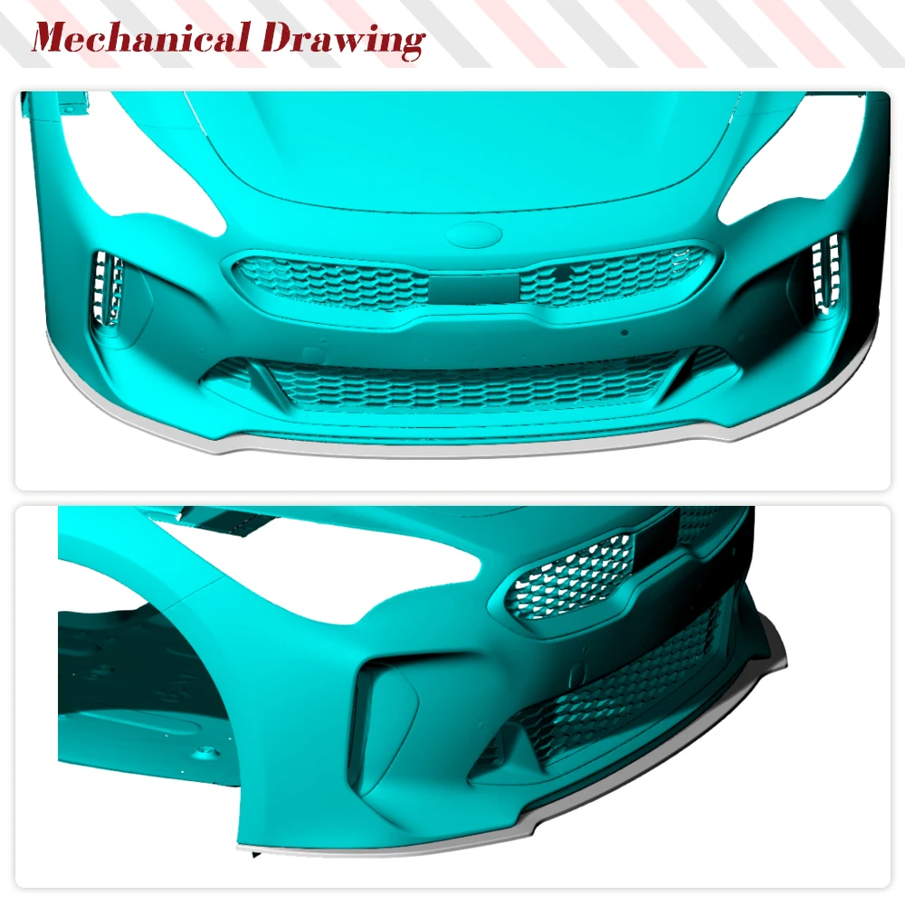 Автомобильный передний бампер спойлер для подбородка KIA Stinger GT EX Hatchback 4-дверный