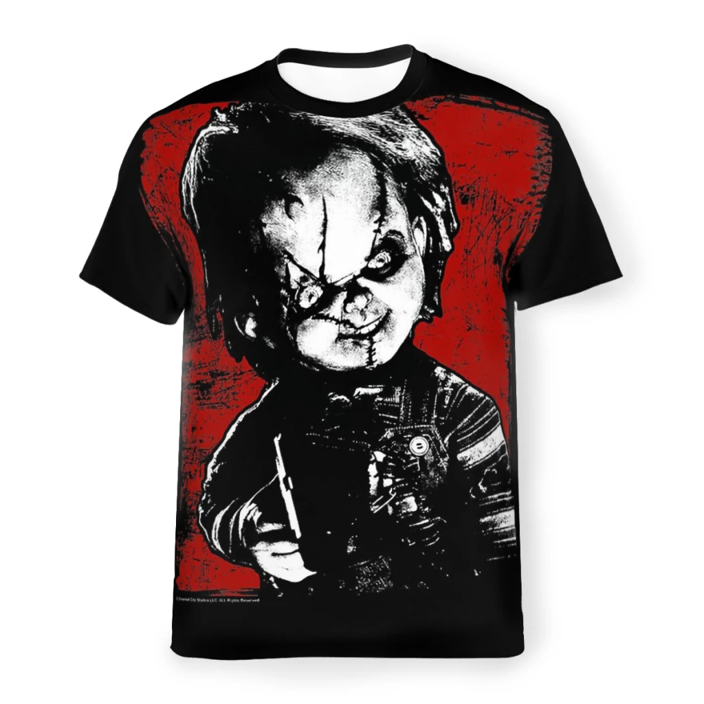 

Happy Halloween Child's Play Chucky Distressed Portrait Unique Polyester TShirt Top Quality Creative Thin T Shirt Stuff
