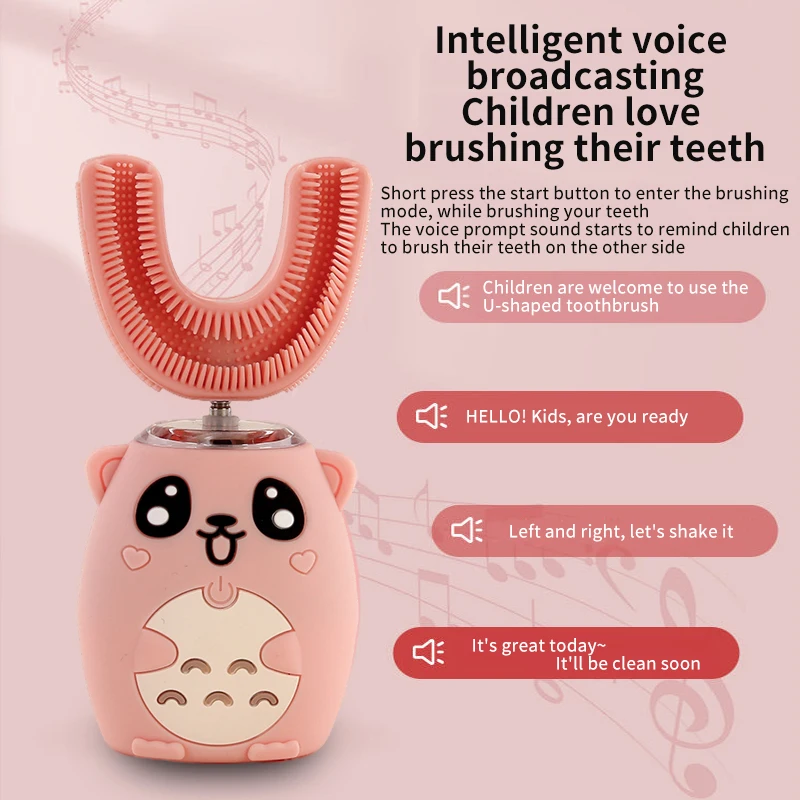 

Sonic Children's Electric Toothbrush Kids U Shaped Silicone Tooth Brace Ultrasonic Teeth Brush Cleaner Head Smart Music Teaching