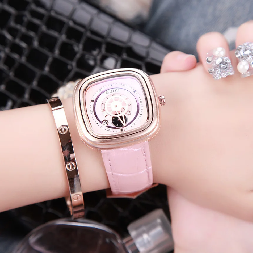 

GUOU Brand Luxury Women Watches Fashion Casual Waterproof Quartz Ladies Woman Leaterh WristWatch Montre Femme Relogio Feminino