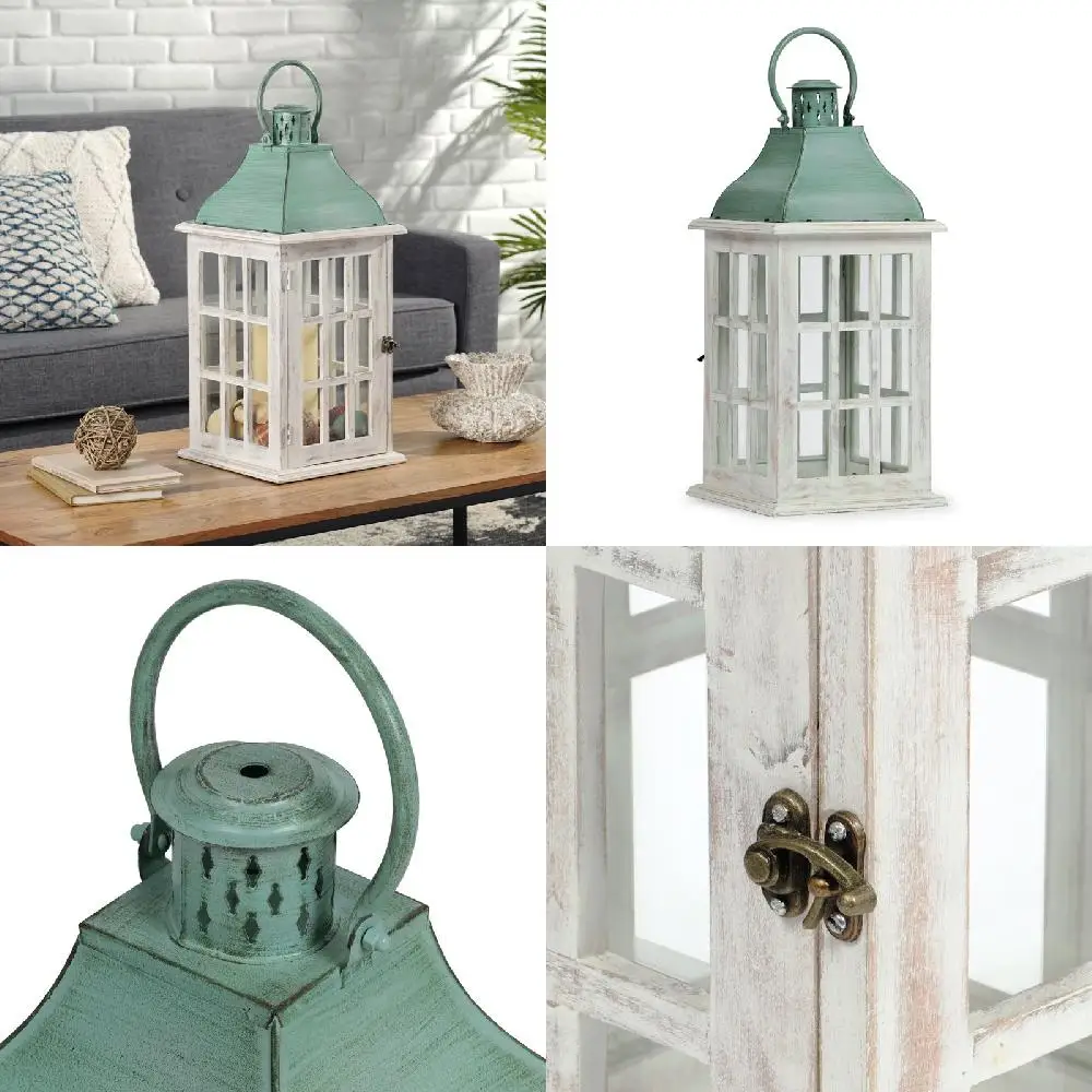

Green Solid Small Coastal Candle Lantern Holders