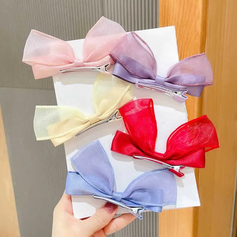 

Новинка, корейские заколки для волос в форме бантиков, заколки для волос, стоячий Топ, детский зажим для волос, боковой зажим, милая простая з...