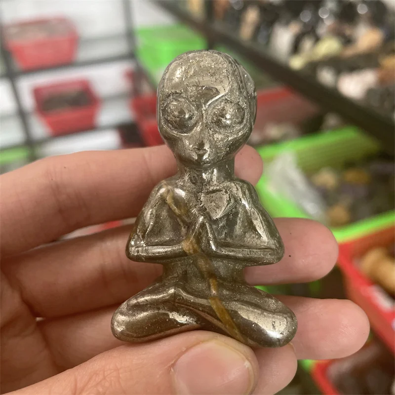 Натуральный пиритовый кварц ручная работа Йога инопланетянин кристаллы и камни