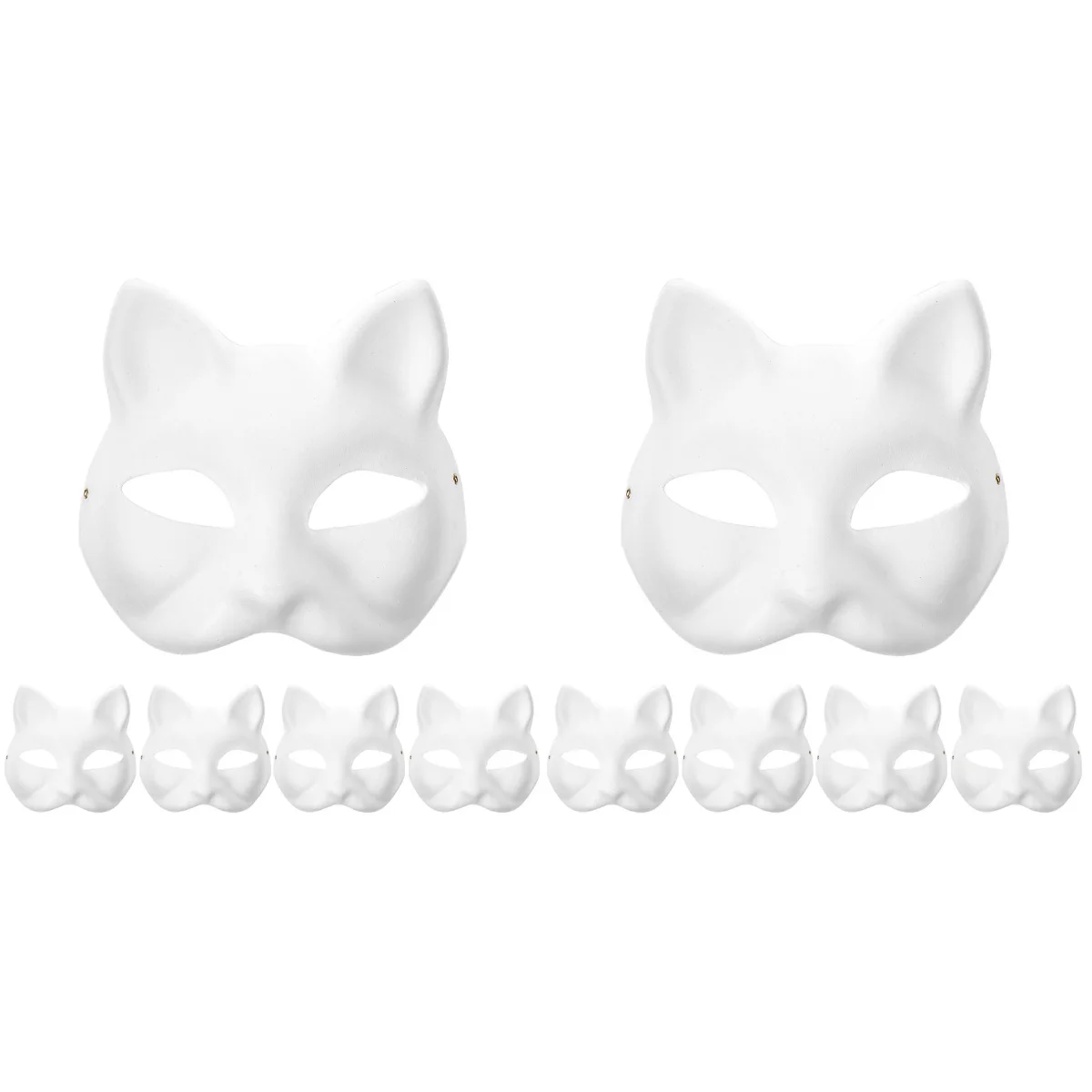 

10 Pcs Cat Face Mask Animal Masks Kids DIY White Masquerade Women Party Paper Crafts Blank Miss Halloween Decorate