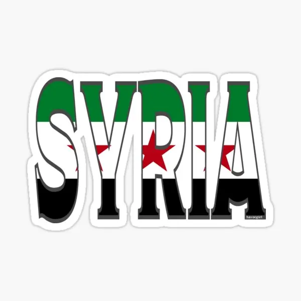 Сирийский шрифт с сирийским флагом наклейка гербом Сирии виниловая всепогодная