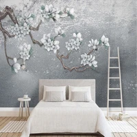 custom 3d mural wallpaper grey wall orchid wall paper sticker for living room papel de parede 3d flores home decor wall painting