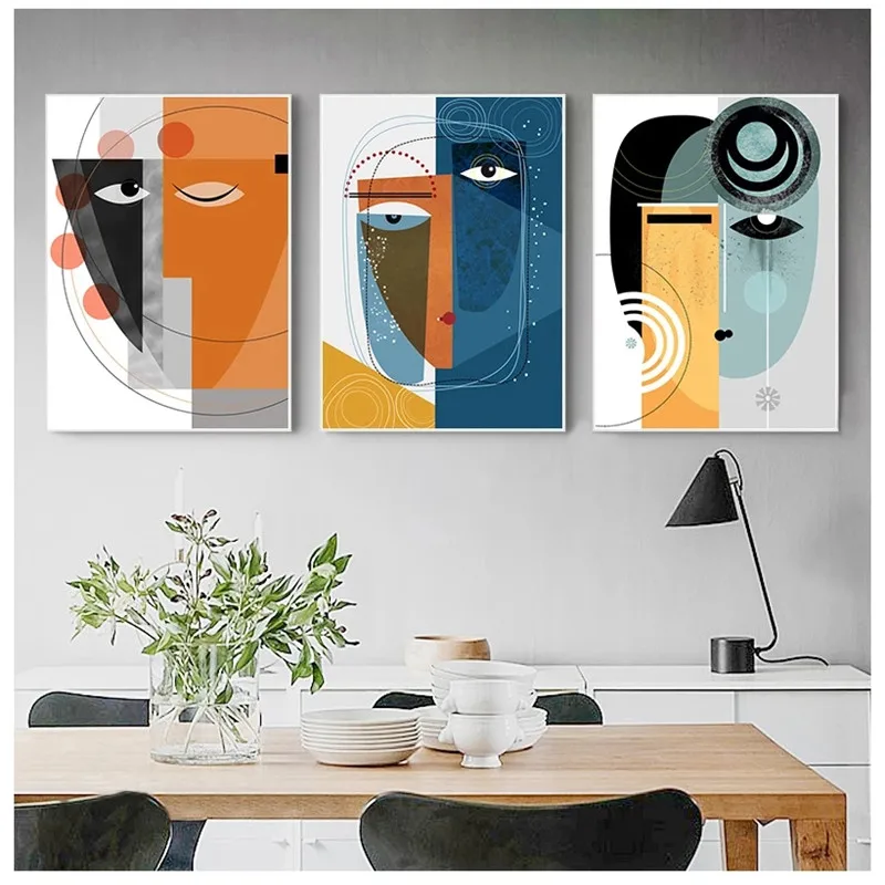 

Абстрактная Картина на холсте в стиле ретро, классическое настенное искусство, картина с черными линиями для гостиной, Постер и печать, укра...