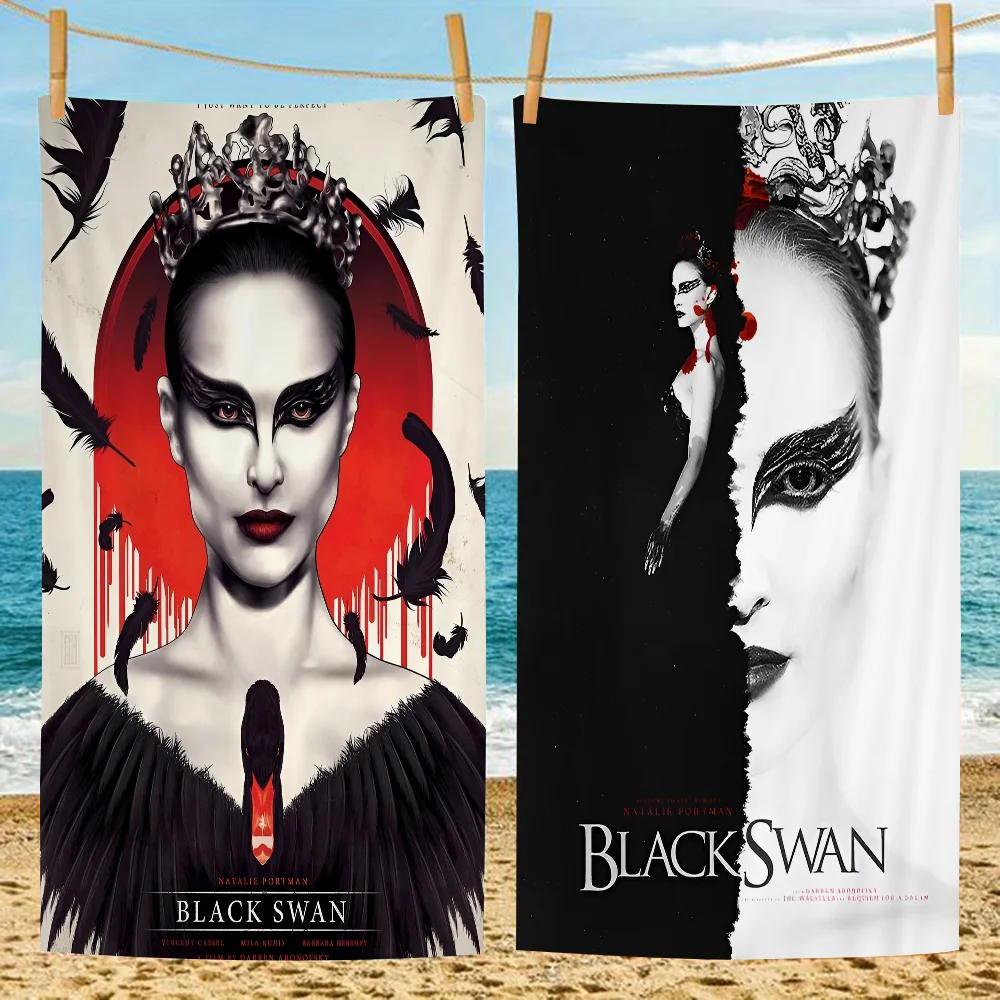 Movie B-Black S-Swan Classic Anime Microfiber Beach Towel Absorbent Quick Dry Soft Yoga Swimming Resort Mountain Climbing