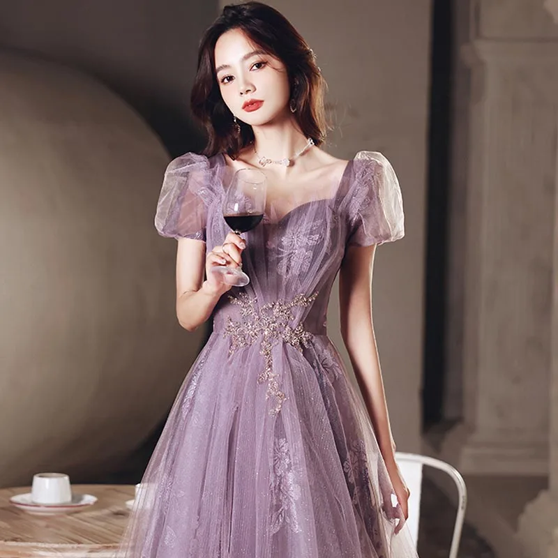 

Вечерние платья, элегантное Тюлевое платье с аппликацией, банкетное платье с коротким рукавом, новинка 2023, изысканное платье Quinceanera с открытой спиной