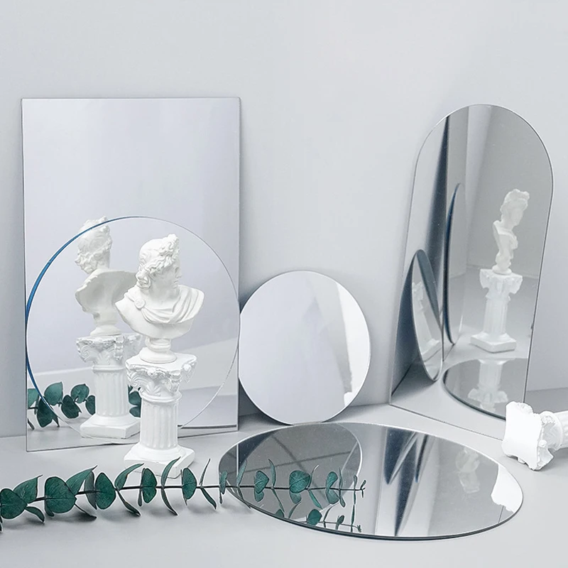 

Nordic Acrylic Irregular Mirror for Coffee Dish Decor Irregular Geometry Acrylic Tray Mirror Simple Acrylic Decorative Mirror