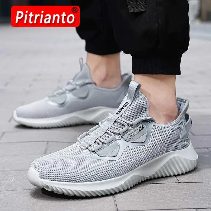 

Кроссовки мужские сетчатые, Повседневная Уличная Удобная дышащая обувь, на шнуровке, для спорта и прогулок, дизайнерская обувь