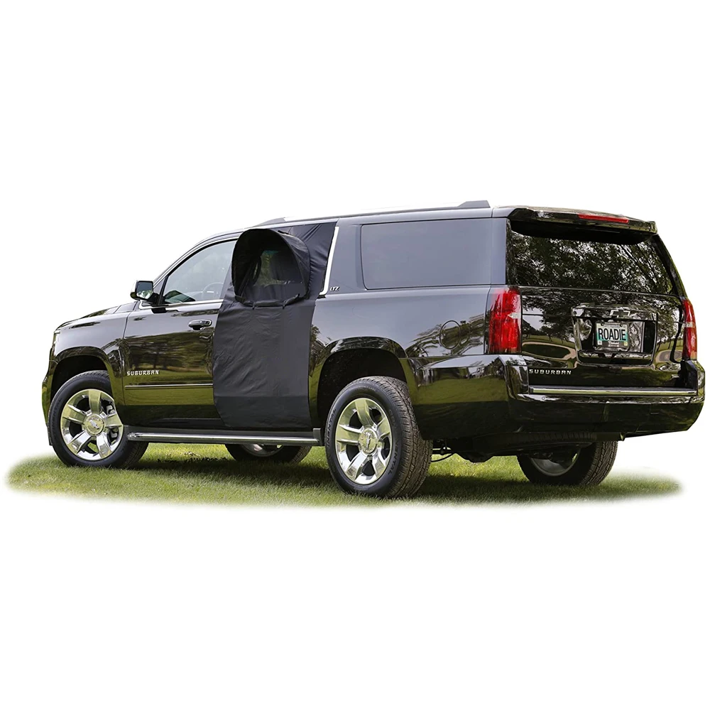 

The OVERNIGHTER SUV Window Tent with Bug Screen and Retractable Awning – Great for Camping In An SUV