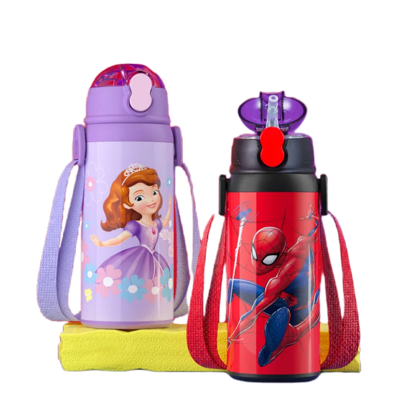 

The new Spiderman Sophia animation picture Kawaii cartoon cute children straw insulation cup creative water cup holiday gift