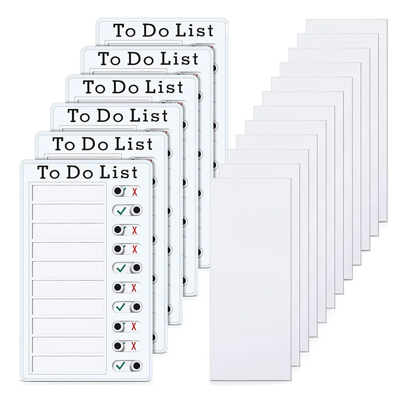 

6-Pack Kids Checklist Board Plastic Kids Chore Sheet Kids Daily Checklist Detachable Message Board with 12 Card Stocks,B