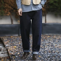 japanese style retro straight jeans mens summer loose washed tapered harem nine point pants radish pants