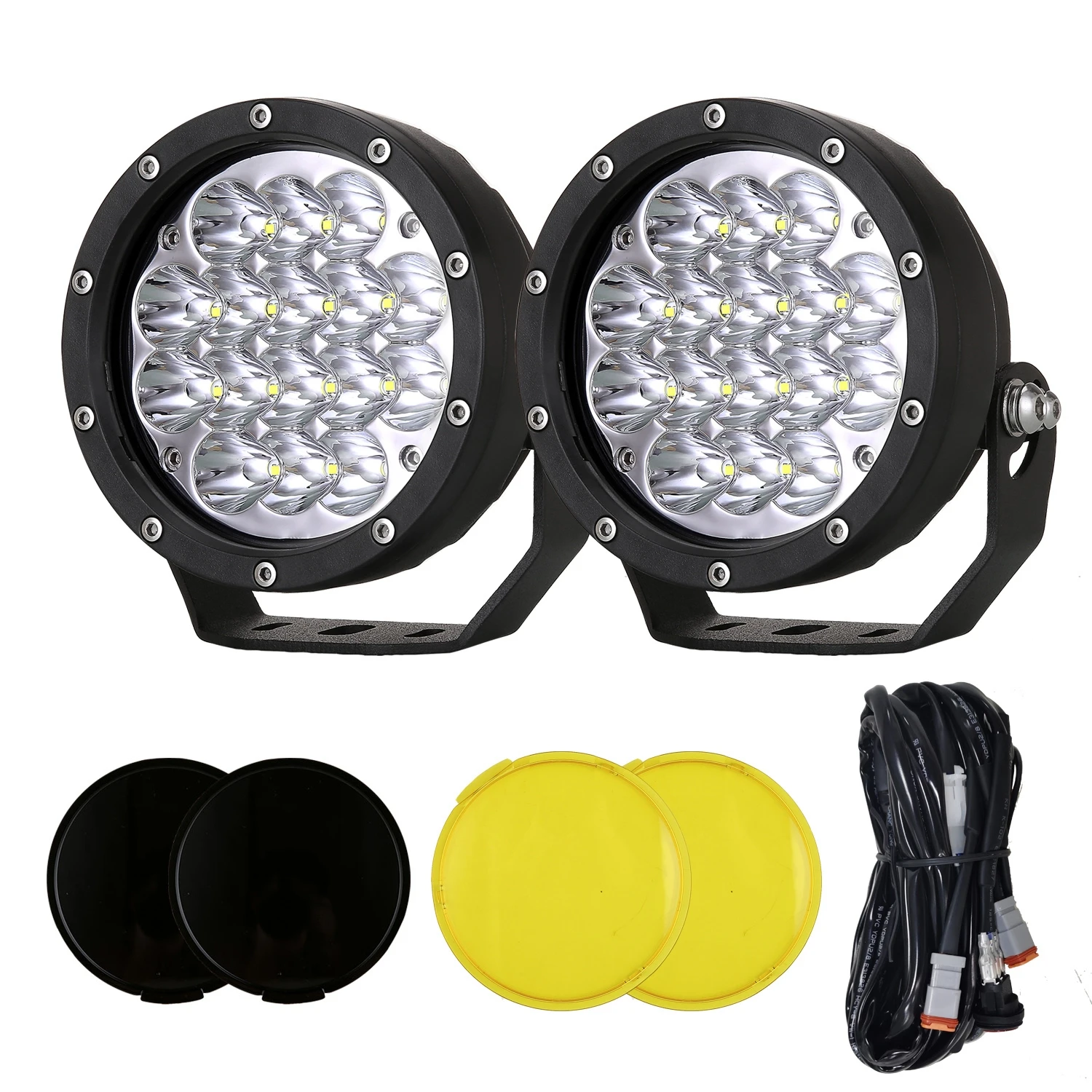 

5inch Round LED Offroad Lights Pair 160W 18800LM Spotlights Driving Work Fog Lamp Universal Fit