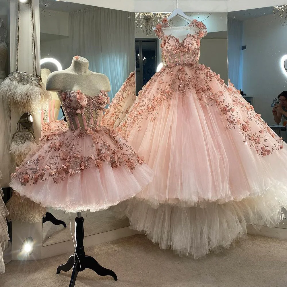 Бальное платье принцессы платья для Quinceanera милый тюлевый корсет с глубоким