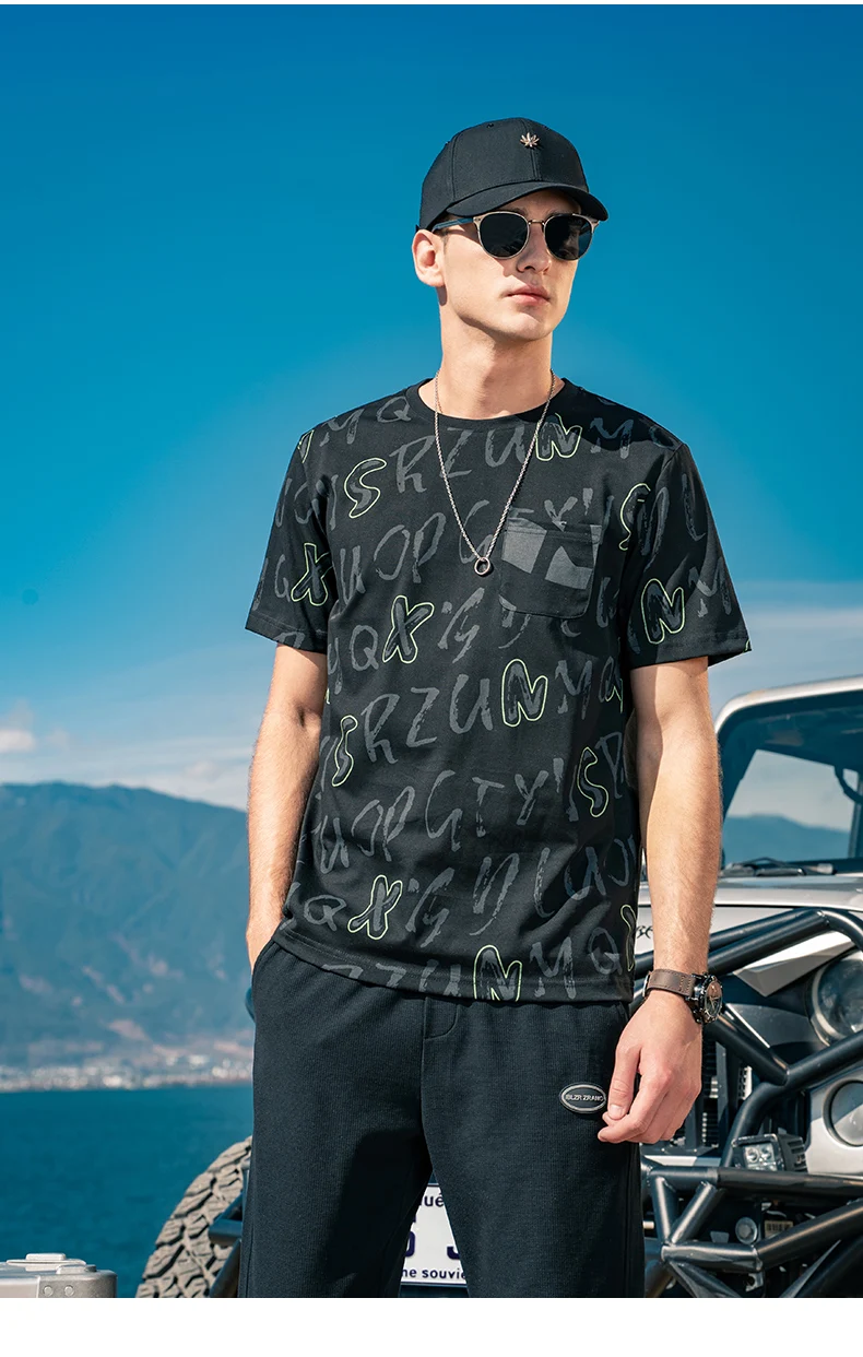 

YTX0074 2022 summer new hip-hop street full of printed letters short-sleeved T-shirt
