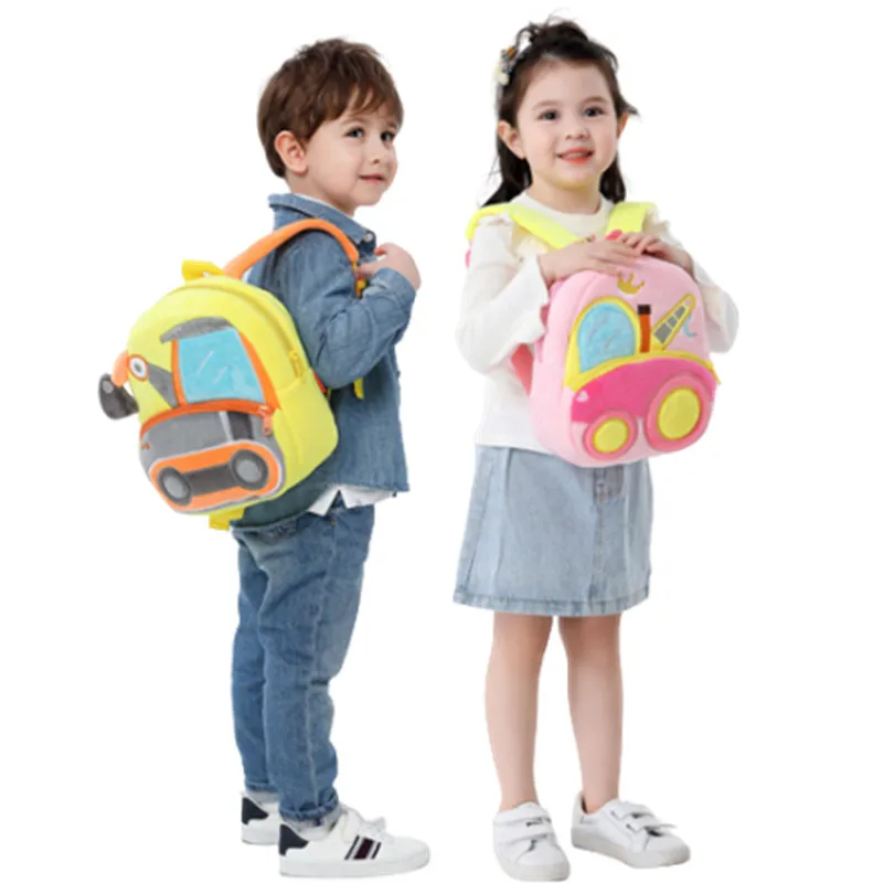 

Baby Children Plush Backpack Construction truck excavator tipper truck Bag toddler Lightweight 26.24*10cm For Age 2-4Y